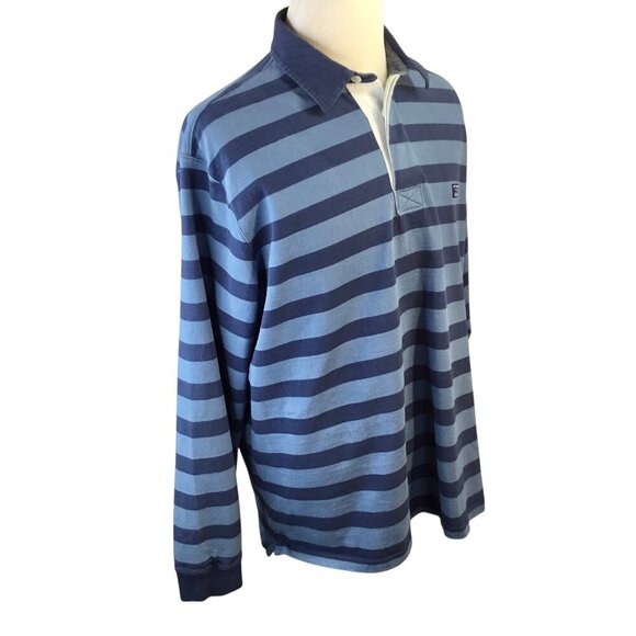 L.L. Bean Long Sleeve Polo Traditional Fit Rugby Lakewashed Blue Stripe XL Reg - Picture 4 of 9